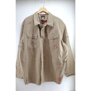 Bulwark FR‎ Shirt Mens Long Beige Westex G2 Flame Resistant IQ 3XL-LN